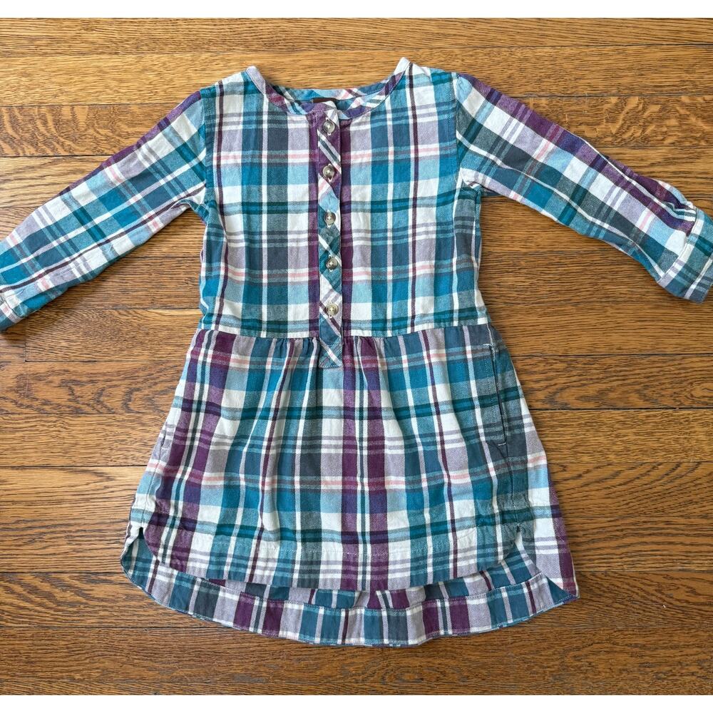 Tea Collection Girls' Flannel Plaid Dress Size 3